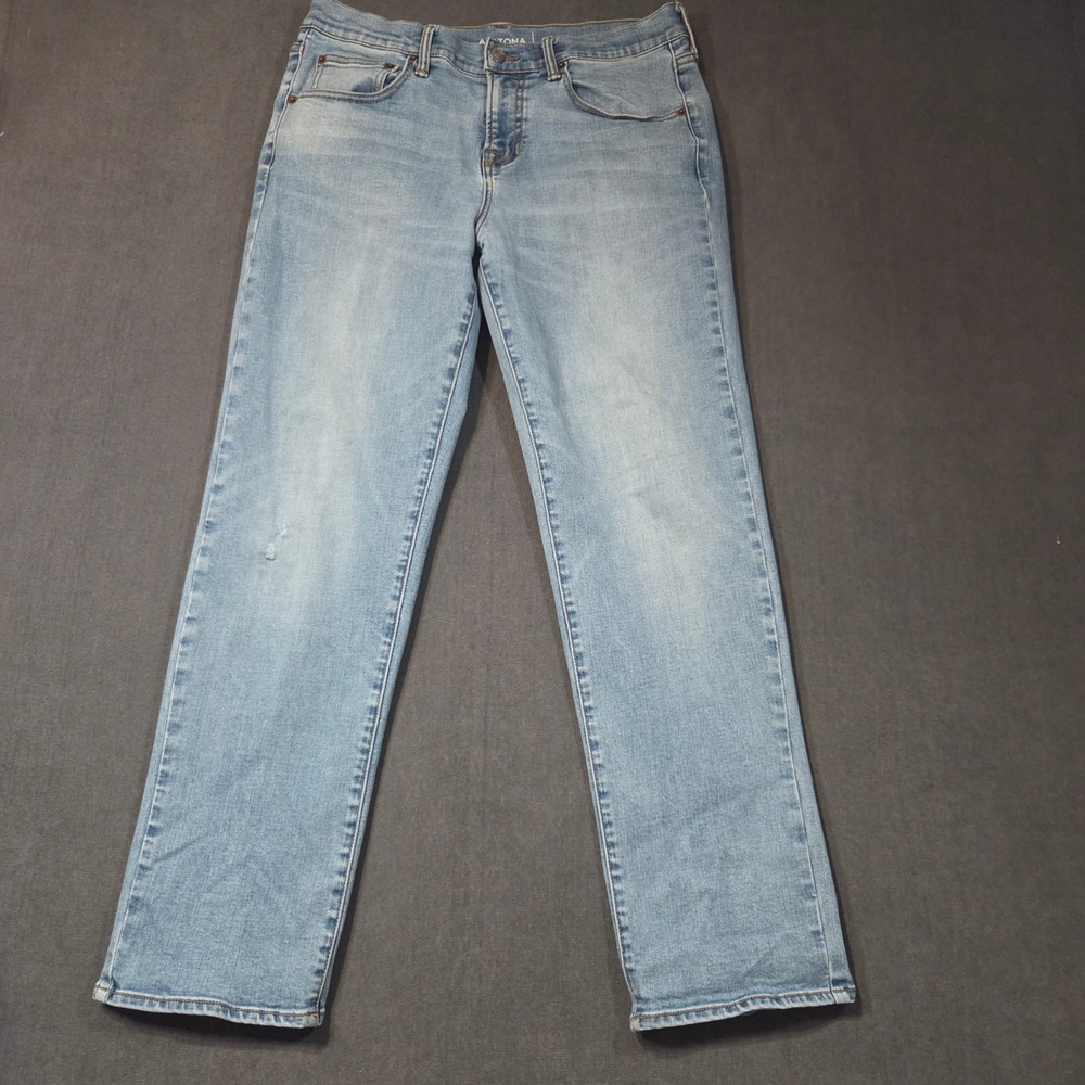 Arizona Jean Co Relaxed Straight Jeans Mens 32x30 Light Wash Blue Denim